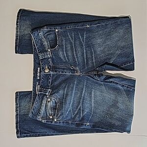 Lane Bryant Distinctly Boot Blue Jean Denim Pant Stretch Whiskering Distress 14P